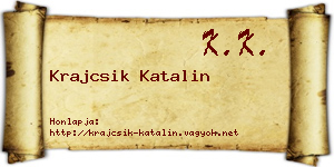 Krajcsik Katalin névjegykártya